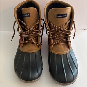 Simply Southern Plaid Duck Boots – Size 9 – Water Resistant & Stylish